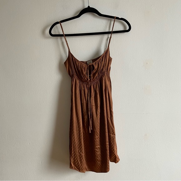 Aritzia Wilfred Minnie polka dots rust mini dress - Picture 2 of 11